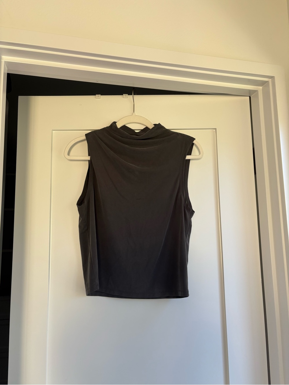 Sleeveless Mock Neck Tank Top - Black